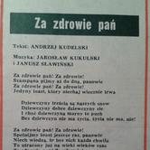 Za zdrowie Pań - tekst